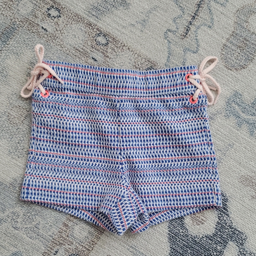 Janie and Jack Baby Girls Blue Pink Textured Shorts Sz12-18m